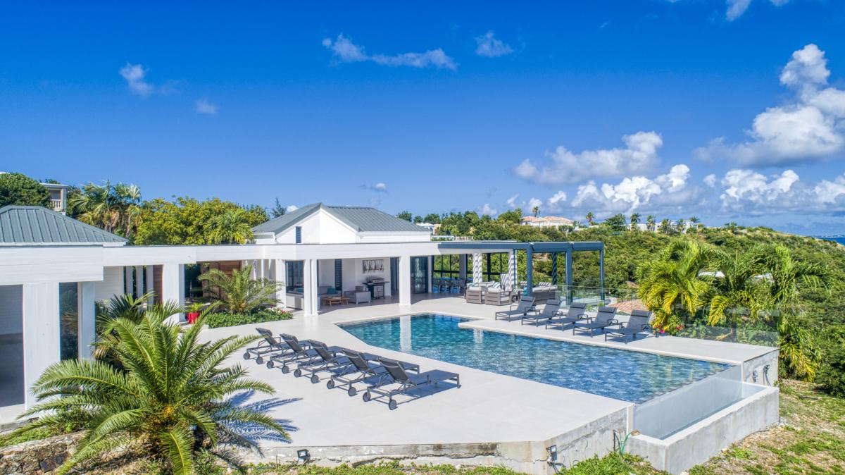 Location villa Saint Martin Terres Basses - villa 5 chambres 10 prsonnes - 300m de la plage de Baie aux Prunes - Vue mer et Piscine (35)